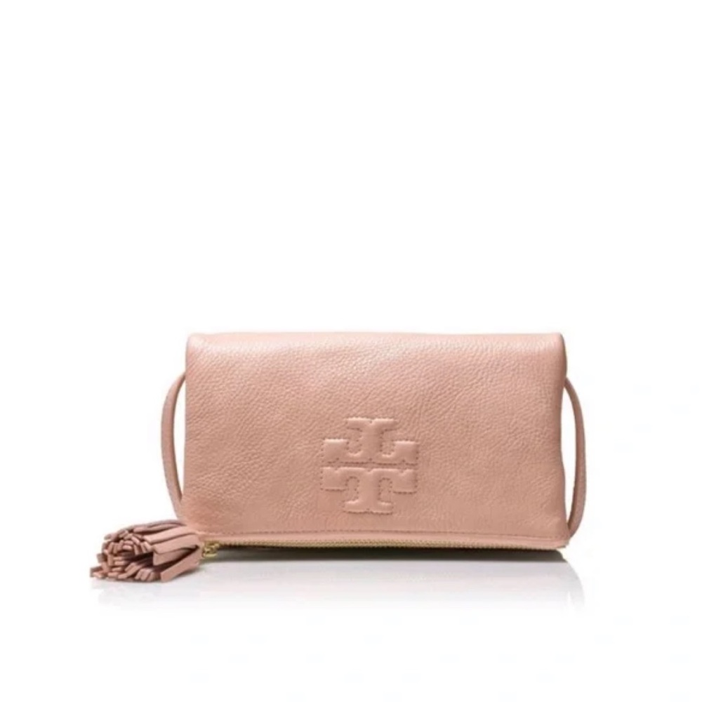 Tory Burch Pink Porcelain Leather Crossbody Purse Handbag Mini Bag